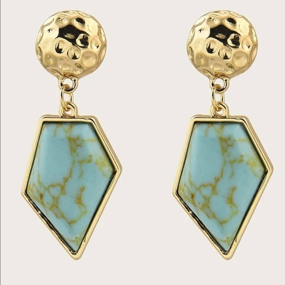 Sanctuary Project Blue Stone Geo Drop Earrings - Picture 3 of 17